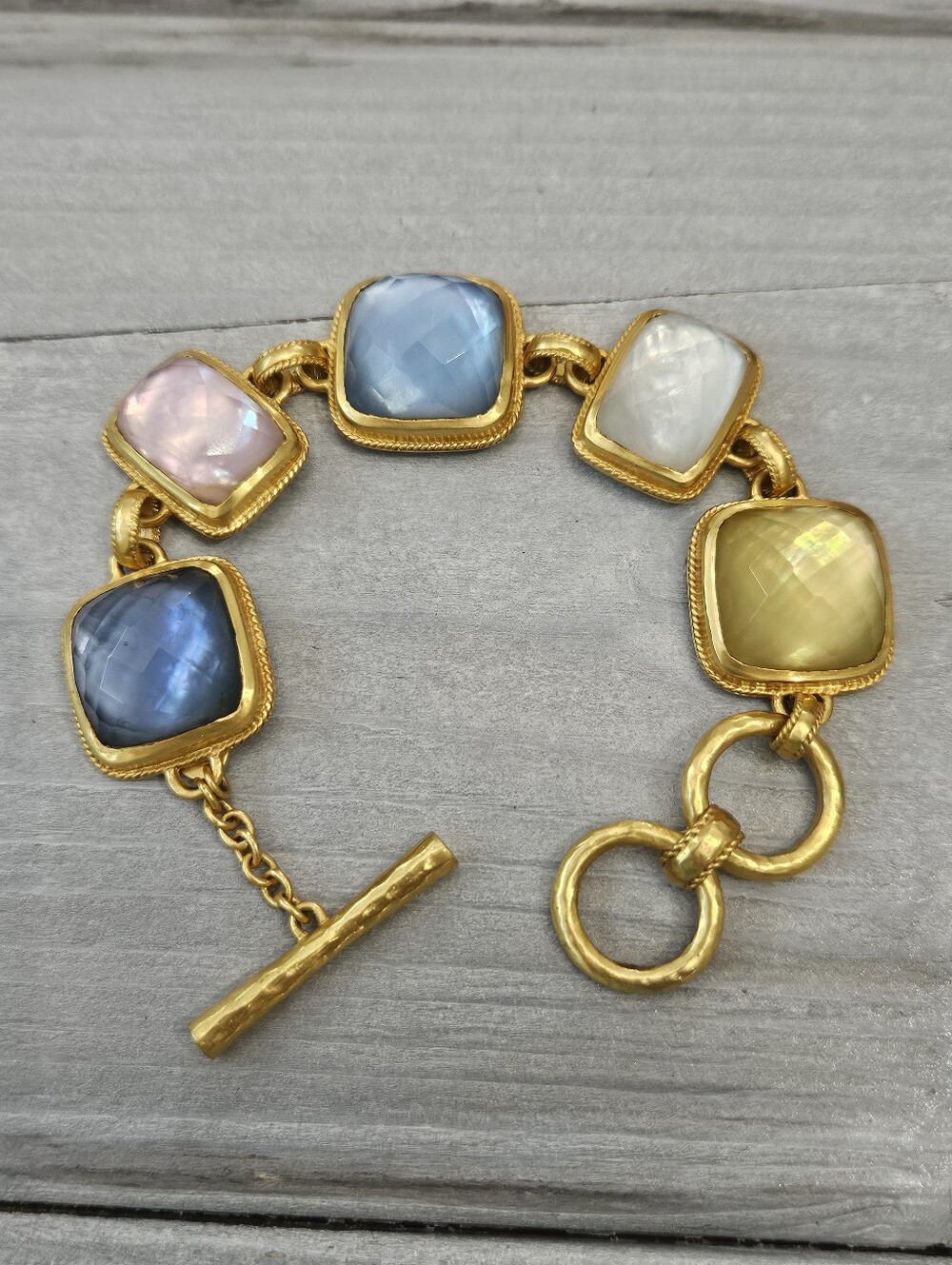 Julie Vos Catalina Stone Bracelet Signed 8"